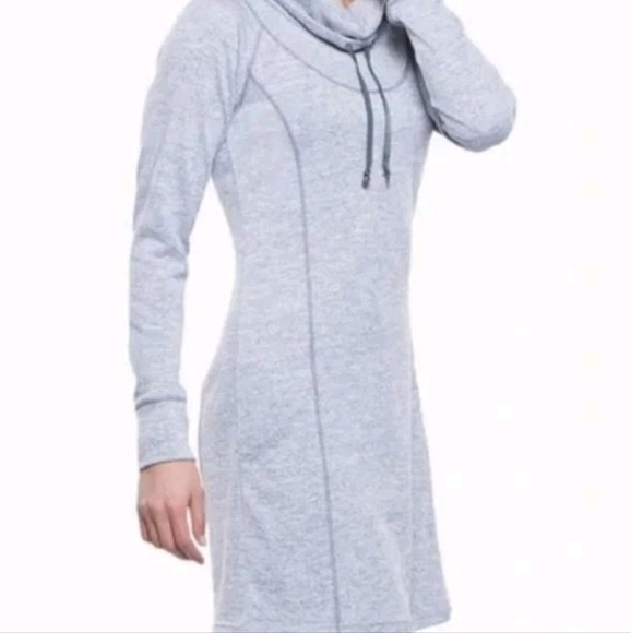 Kuhl Lea Heather Ash Gray Cowl Neck Sz. L Dress with Pockets - Picture 3 of 16